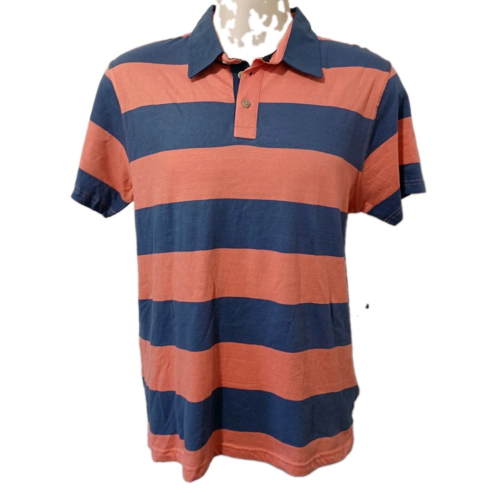 Lee Polo Shirt Men's Large Norm Core Retro Streetwear Blue Peach Striped Soft L